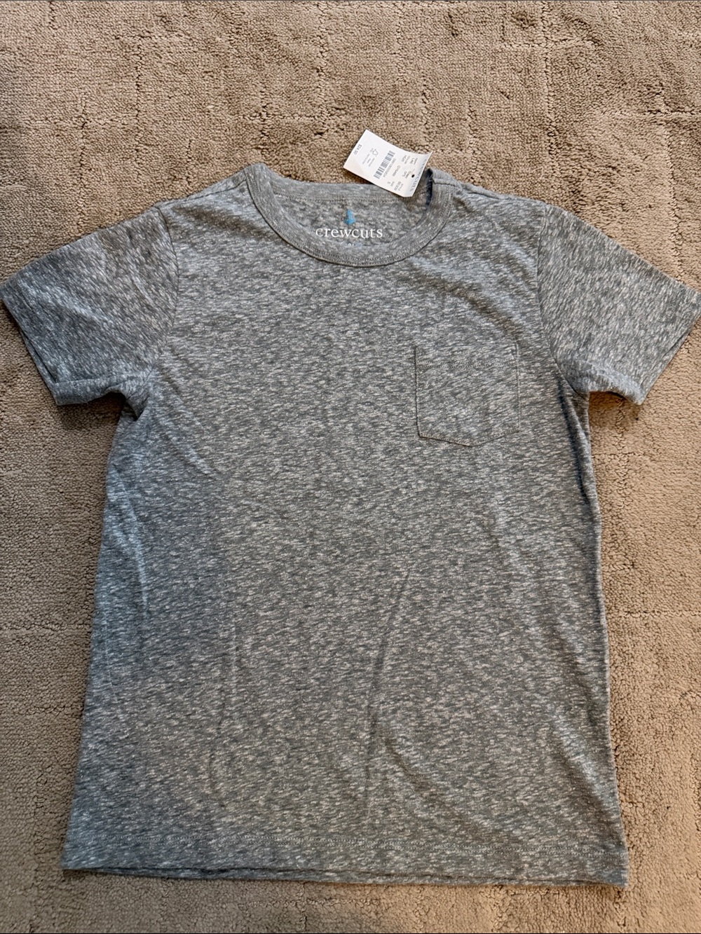Crewcuts Heather Gray Pocket Short-Sleeve Tee size small